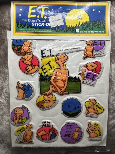 1982 fuzzies stickers - e.t.,
